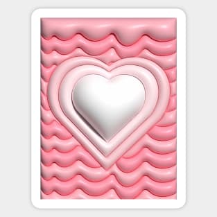 heart pink 3d Sticker